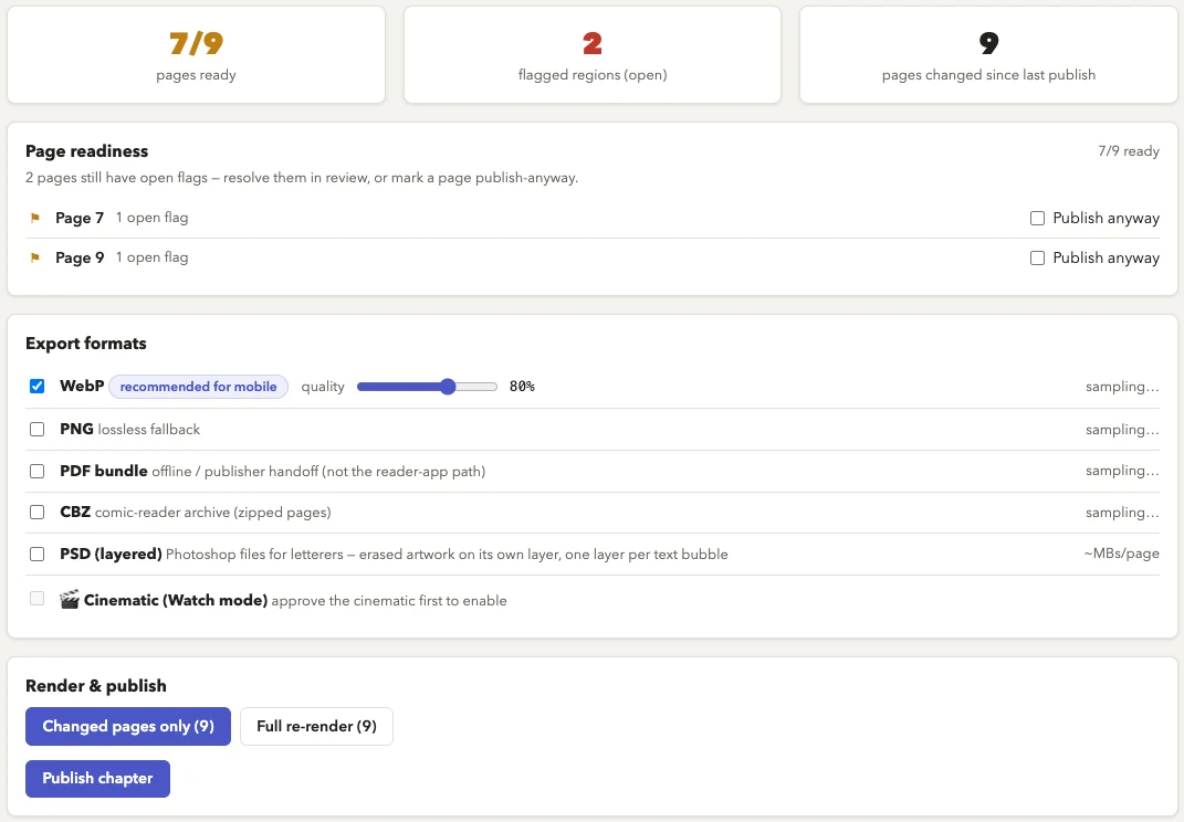 Publish — Sigyl interface